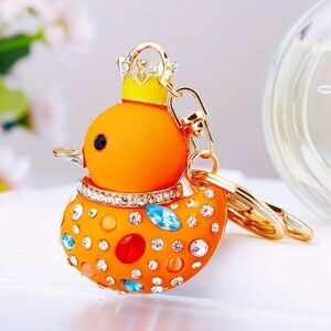Orange Duck Bird Toy with Rhinestones